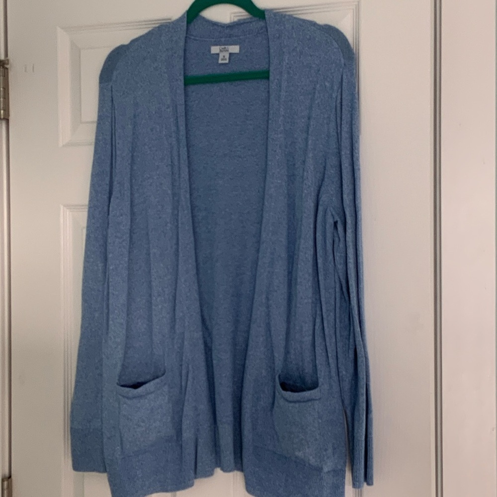 Croft & Barrow Blue Open Front Sweater XL NWT
